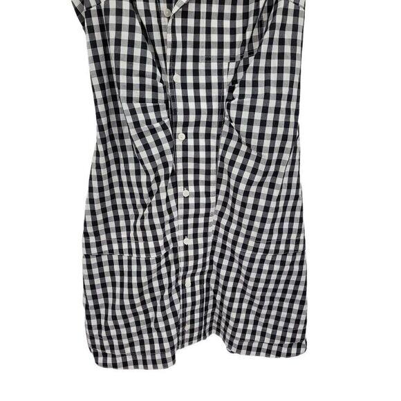 DEREK LAM 10 CROSBY Satina Sleeveless Shirtdress Picnic Plaid Pinup Black Sz 6 - Picture 6 of 12